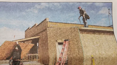 A local newspaper feature on Cody's construction work
